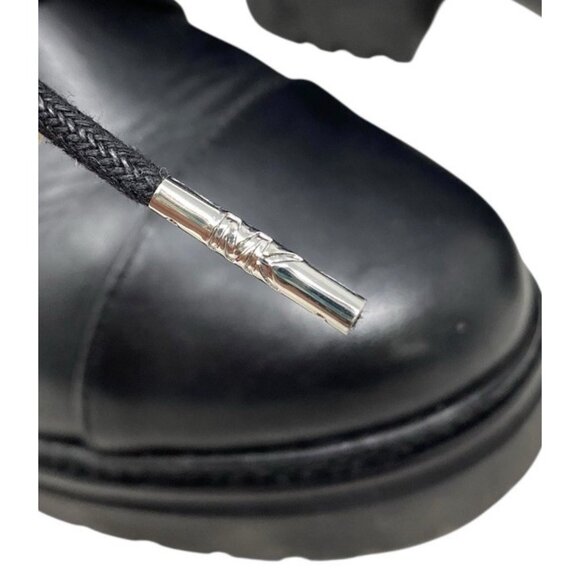 MICHAEL Michael Kors Womens Black Combat Boots Size 7.5 Lace Up Side Zip Logo - Picture 9 of 11